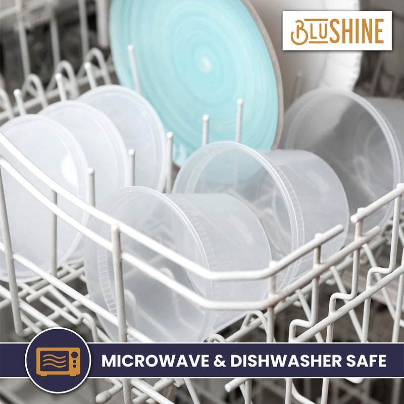 BluShine [36 Sets] 16 oz. Plastic Deli Food Storage Containers with Airtight Leak Proof Lids - Reusable -Microwave, Fridge, and Freezer Safe - Image 2